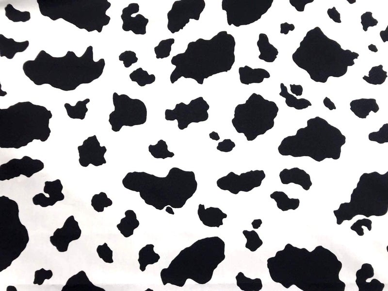 AMORNPHAN 44 Inch Black and White Cow Bull Ox Pattern Printed 100% Cotton Fabric Craft Cloth Kid Patchwork Handmade Sewing Crafting for 1 Yard - Image 1